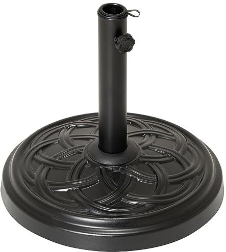 Nexos Trading Schirmständer Beton rund schwarz 15 kg Ø 40 cm Sonnenschirmständer für Schirme bis 2m Sonnenschirmhalter robust