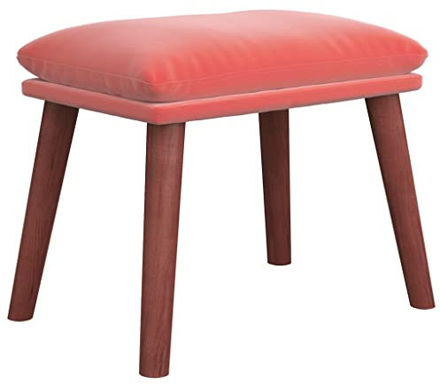 vidaXL Fußhocker, Sitzhocker mit Holzbeinen, Polsterhocker Fußbank für Wohnzimmer Schlafzimmer, Hocker Schemel Fußschemel, Rosa Samt