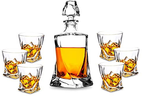 YOtat Juego De Vasos De Whisky, Botella De Vino, Copa para El Hogar, Botella De Vino De Cristal, Bar, Restaurante, Juego De Tazas para Beber, Regalo