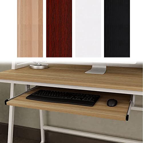 IkErna Höhenverstellbare Tastaturschale Unter Schreibtisch Schiebetastaturregal, 54/60/70 X 27 cm Ausrutschen-Out-Plattform-Tastaturschublade, Für Lange Tippen/B-Black/70 * 27 cm