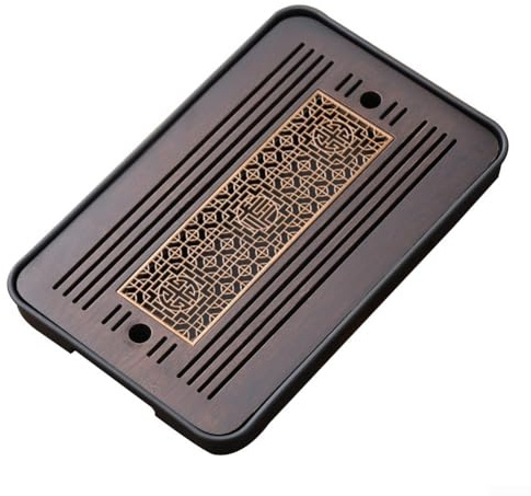 HEBEOT Ensemble de thé chinois Kung Fu en bois, sans effort, évacuation de l'eau, nettoyage et entretien pratiques, 36 x 24 cm (A)