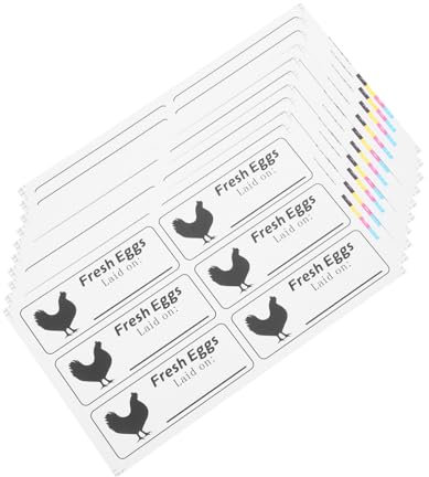 NUOBESTY 40blätter Selbstklebende Eierkarton-etiketten Bögen Handbeschriftete Datumsetiketten Für Bauernhof-frischeier Zur Produktdatumskennzeichnung Und Schnellen Verpackungsbeschriftung