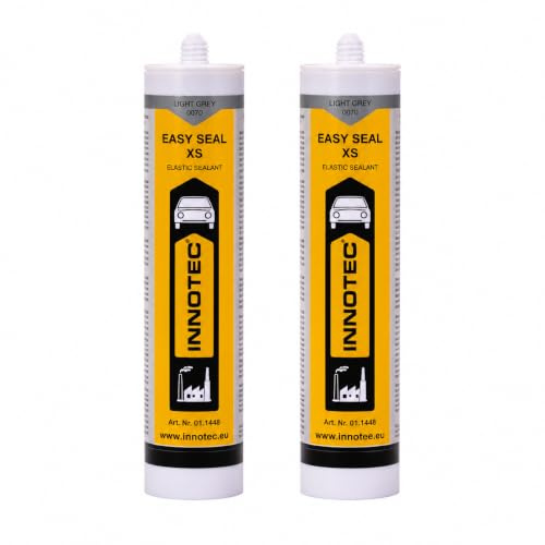 2 Stück Innotec Easy Seal XS Hellgrau - Premium Silikondichtmasse - Sanitärsilikon - Dichtmasse für Innen & Außen - Silikon zum Abdichten & Verfugen im Sanitär- und Küchenbereich - Bausilikon