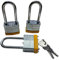 3 candados 40 mm de arco largo de 50 mm con la misma llave acero galvanizado rayado padlock set 3 pcs