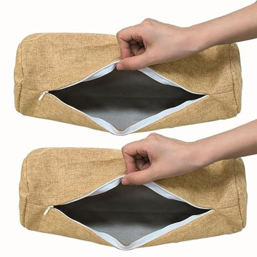 BLLMTEAR 2 Stück Nackenrollenbezug Bezug for Nackenrolle Nackenkissenbezug mit Reißverschluss for Kissenrollen aus Memory-Schaum und Nackenkissenrollen(#2,20x120cm/6x47in)