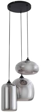 Lindby lámpara colgante en negro, luminaria suspendida | e27, 3 bombillas, moderno, de vidrio para sala de estar, salón, comedor