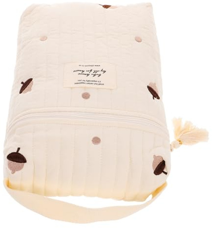 Supvox Windel Organizer Tasche Reise Wickeltasche aus Baumwollstoff Multifunktional Groß zum Befestigen Am Kinderwagen für Unterwegs