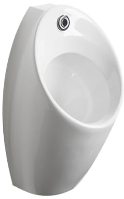 GMBAYUE Urinoir Homme Mural, Urinoir for Salle de Bain, Urinoir Moderne en Céramique, Urinoir Commercial Lavable, Anti-éclaboussures et Anti-Odeurs, Valve de Chasse à Capteur Automatique