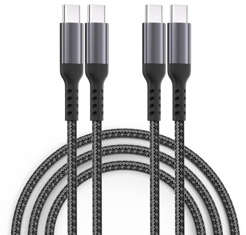 Bkayp USB Type C Câble vers USB C 1M+2M Câble Nylon Tressé Téléphone de Chargeur