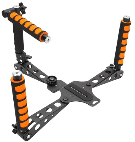 Tosuny Camera Shoulder Support Rig, Adjustable Handle Quick Release Grip, Aluminum Alloy Stabilizer with Cushioned Shoulder Pad, for DSLRs Camcorders, Action Cameras