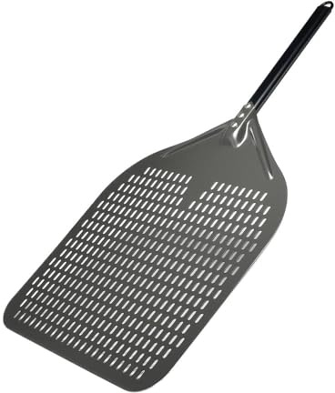 SkyjOy Pelle Pizza Pelle à Pizza perforée en Aluminium anodisé Dur de 40 cm, Grande Taille, Accessoire for Four(16 inch 30cm Handle)