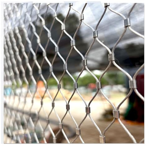 HOFUNTRE Seilnetz Aus Edelstahl 304，Flexibles Seil-Geländer-Netz，Sicherheitsschutz, Robust Und Langlebig, for Alle Wetterbedingungen Geeignet, Weit Verbreitet(4 * 3m/13.1 * 9.8ft)