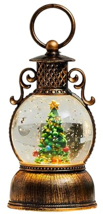 Acunny Bola de Nieve navideña, Temporizador de 6 Horas, para días Festivos de Invierno, farolillo de Navidad, decoración con Purpurina, para Debajo del árbol, Chimenea, salón, Dormitorio, alféizar de