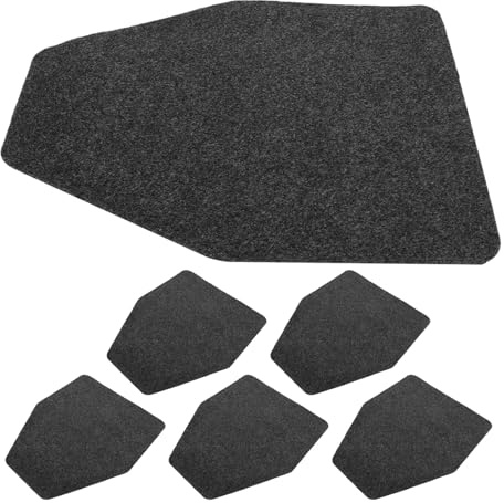 Yardenfun 6pcs Non-Slip Urinal Floor Mats for Men Bathroom, Water Absorbent and Washable Urinal Splash Pads, Commercial Restroom Toilet Pedestal Mat 42x52cm Deep Grey