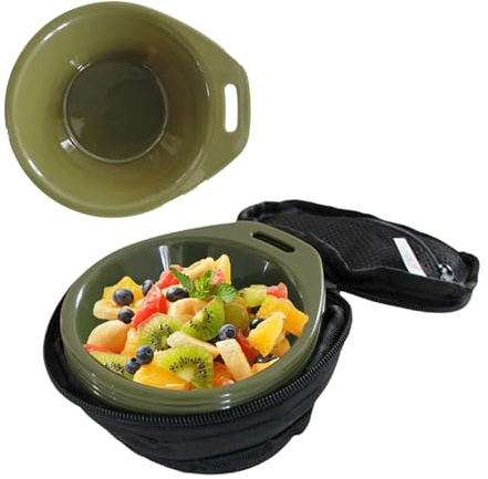 Bol de Viaje - Boles Apilables con de Transporte - Set de 4 Boles para Cereales | Para Mochileros Picnic Exterior Interior Cocina Hogar Comida Cena Barbacoa Playa