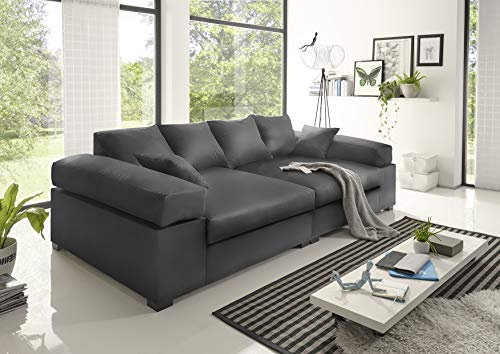 Reboz Big Sofa weiß grau beige braun schwarz Megasofa Kunstleder (Grau)