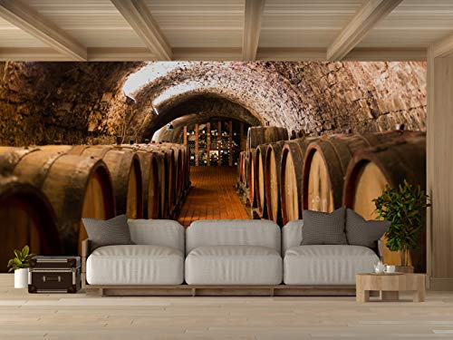 Vinilo Para Pared Bodegas Madera | Fotomural para paredes | Mural | Vinilo Decorativo |150 x 100 cm | Decoración comedores, salones, habitaciones