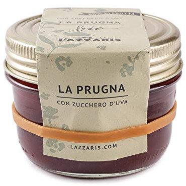 Lazzaris 1901 - Confettura di prugne e zucchero d'uva BIO 250 g Gourmet - 4 vasi per cartone