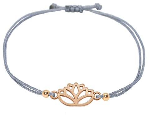 Selfmade Jewelry Armband Damen Roségold Lotus Größenverstellbares Armkettchen mit Lotusblüte Handmade Inkl. Geschenk-Verpackung