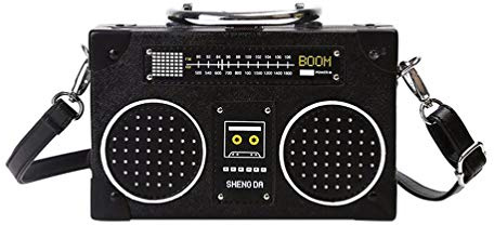 VALICLUD Vintage Radio Geformt Handtasche 90S Schulter Tasche PU Umhängetasche Einzigartige Handtasche für Frauen