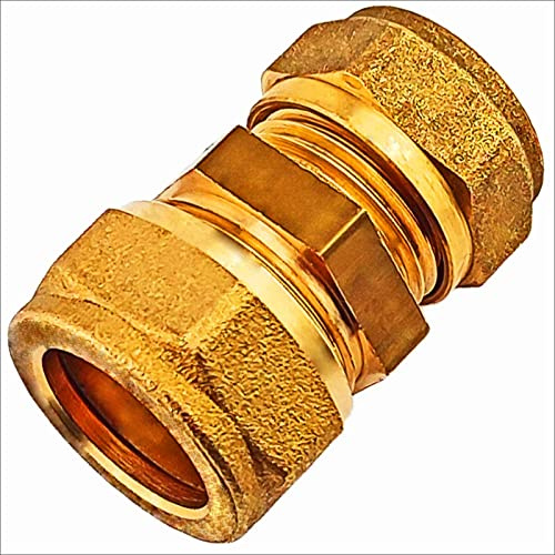 MegaHaustechnik Schraubfitting Kupferrohr, Reduzier-Kupplung, 18 x 15mm | Messing Klemmringverschraubung, Trinkwasser geeignet, für Rohr-Außendurchmesser 18 auf 15mm reduziert, Reduzierung Verbinder