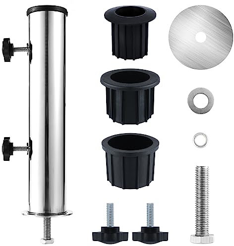 Luter Tube de Support de Parapluie, Tube de Support de Parapluie en Acier Inoxydable Tube de Base de Parapluie en PVC Manchon de Tuyau de Support de Parapluie pour l'Extérieur Jardin Arrière-Cour