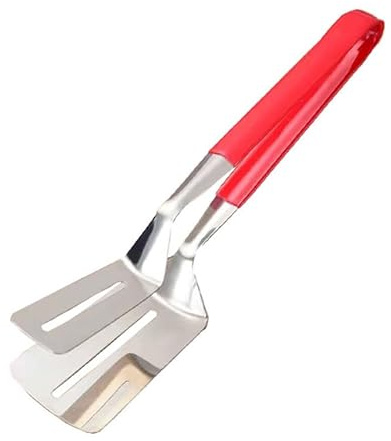 Anti-Scald Extended Handle Spatula Tongs, 12 Inch Multifunctional Stainless Steel Cooking Tongs Food Flip Shovel Clamp for Steak Fish Bread Hamburger BBQ Frying Pancake Pies Pizza