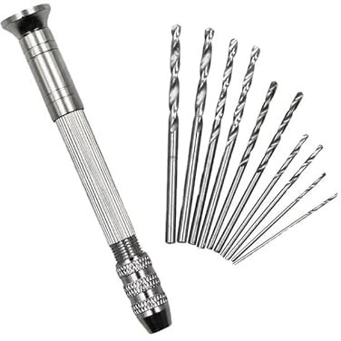 Michear Pin Vise for Resin Casting Molds, Steel Hand Drill, Resin Drill with 10 PCS Drill Bit, Precision Hand Drill Tools for Epoxy Resin Arts Crafts, Wood, Clay, DIY Resin Keychain Jewelry Making