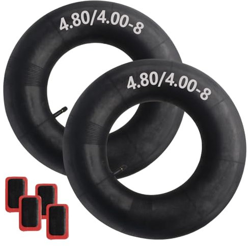 4.80/4.00-8 Camera d'aria per pneumatici 4.80-8 per carriola, carriola, carrelli da giardino, tosaerba, motozappe, monocicli, motozappe agricole e altri modelli, confezione da 2