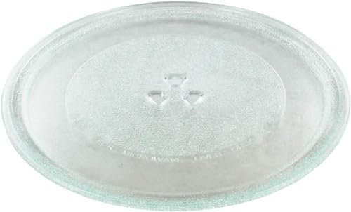 N2 electroitaly Piatto universale per microonde, girevole, in vetro, con 3 fissaggi, da 255 mm
