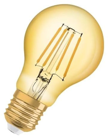 Osram 1er Pack LED Vintage 1906 Classic A Glühbirne Filament Gold E27 4,0W ersetzt 35W warmweiß 2400K 410lm nicht dimmbar | LED Glühbirne | LED E27 | LED Filament