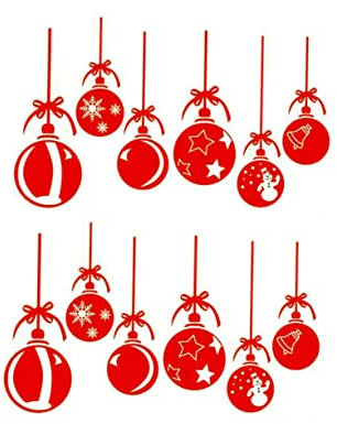 HOMSFOU 2 Pz Adesivo Per Porta in Il Muro Di Natale Aggrappa Decorazione Dellautoadesivo Della Porta Adesivi Per Porte Di Natale Palla Appesa Personalità Finestre
