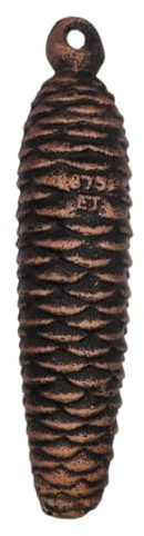 KD89 Gewichte für Kuckucksuhr – handwerkliche Herstellung in Deutschland, aus Gusseisen und Form von Tannenzapfen (875 g)