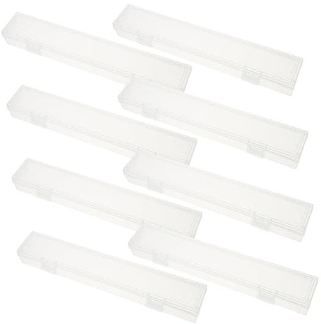 NUOBESTY 8Er-Box transparentes Pinseletui Federmäppchen aus Kunststoff Aufbewahrungsetui für Pinselstifte Etui für Wasserpinsel Zeichenpinselhalter tragbar Stifthalter Zeichenstift Bürste