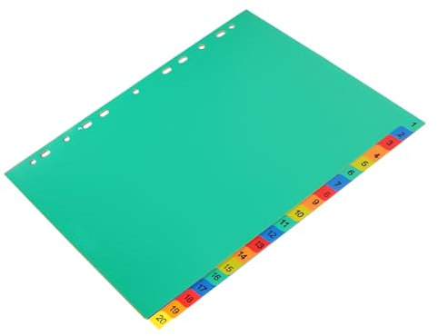 EXCEART 20St A4 getrenntes loses Blatt Indexteiler Bindemitteltrenner Notizbücher Büroklammern Ordnerlaschen aus Kunststoff Notizblock-Tabs Kassette Indexseite Zettel dokumentieren Etikett