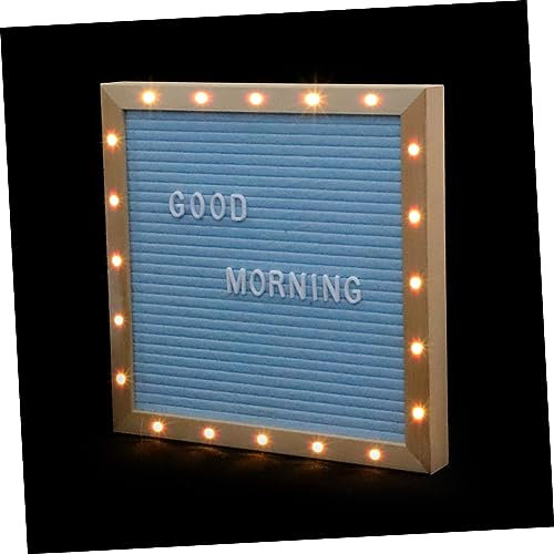 NUOBESTY Holz Buchstabentafel Stehend mit LED Licht Filz Messageboard Nachrichtentafel für Büro und Zuhause