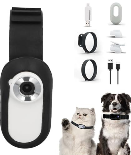 Updated Cat Collar Camera, Pet Sport Camera with Video Records, Wireless Mini Body Small Cam HD 1080P Security Cameras Wireless Outdoor Inoor Puppy Supplies Stuff Birthday Gift