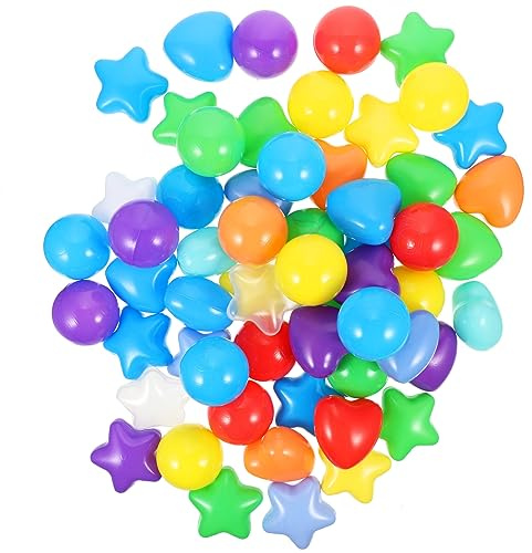 HEMOTON Kinder Sternförmige Kunststoff Bälle 5.50X5.00X3.00 cm Für Bällebad Ozeanball Partyspielzeug Fördert Hand-Auge-Koordination Und Schwimmbadspaß