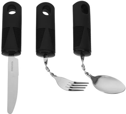 PLAFOPE 3pièces Cuillère Adaptée Pour Tremblements Des Mains Ensemble De Couverts Lestés Avec Fourchette Et Couteau Ustensiles Pour Personnes Handicapées