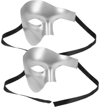 Veemoon 2pièces Masque De Carnaval Vintage à Demi-face Masque De Déguisement Pour Halloween Accessoires Cosplay Pour Hommes Événements Festifs Et Fêtes Masquées