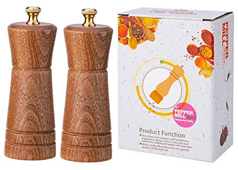 Macinino manuale e macinino in legno con macinino regolabile in ceramica per decorazione barbecue/cucina