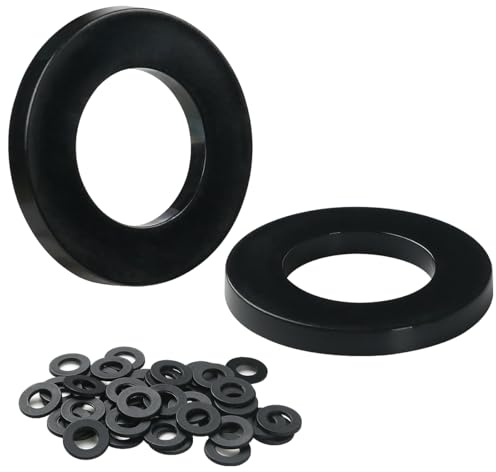 BOUMVID Nylon Unterlegscheiben M10 x 16mm, 50 Stück Schwarz Kunststoff Unterlegscheibe Karosseriescheiben, Plastik Kunststoffscheiben Beilagscheiben Beilagscheibe, für Elektrischen Lsolierung
