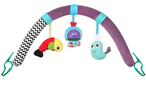 ABOHU Arco per Passeggino, Giocattoli Musicali per Passeggini 0 3 6 12 Mesi, Giochi Sensoriali a Sonaglio Appeso, con Clip Aggancio Universale, Gioco Educativo Montessori Regalo Neonato
