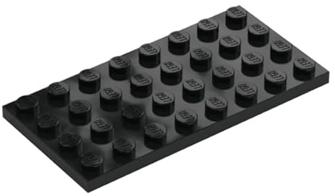 LEGO Plate Building Base 4 x 8, Part 3035 (Black, 10, Bricks)