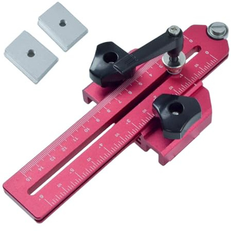 Strisce sottili regolabili Jigs Alluminio Lavorazione del legno T Track Jigs Guida per Precisioni Tagliare su seghe a nastro da tavolo Router Precisioni Seghe da tavolo Jig con bullone a T