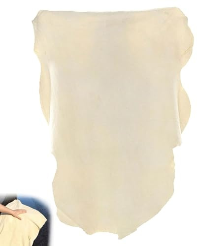 FUGLUS 1 pièce Peau de Chamois Naturelle Voiture (40 x 70 cm) – Chamois Chiffon de Séchage Ultra-Absorbant et Non Pelucheux – Idéal pour Voiture, Verre, Miroirs et Fenêtre