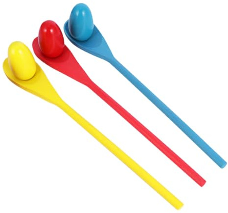 FUNNETOYU Wooden Balancing Training Toy Egg and Spoon Relay Race Game for Kids Sensory Balance Development Outdoor Playing Toy 3 Sets Random Colors