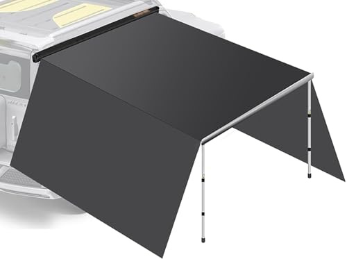 FVTVHEV Toldo Retráctil para Coche Toldo Furgoneta Camper Tejido Oxford 200D Impermeable Resistente a la luz Solar Altura Ajustable Uso en Exteriores(Black3)