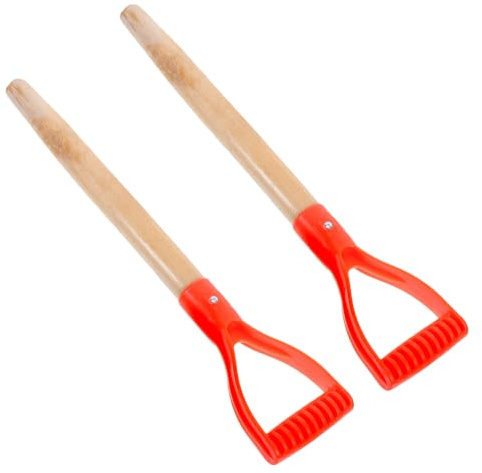 Milisten Lot De 2 Poignées De Rechange en Bois pour Fourches De Jardin Bêches Et Pelles À Manche Long en D Poignées De Rechange en Bois Rouge
