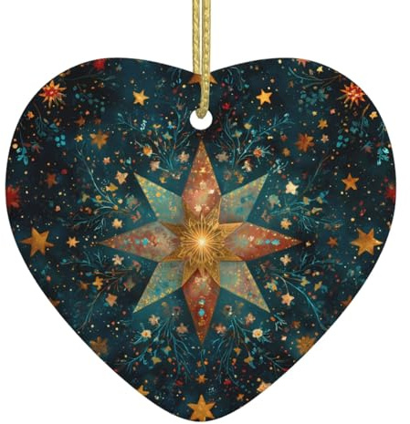 YYHWHJDE Colgante de cerámica con estampado de estrellas dispersas, decoración de interiores, regalo para festivales